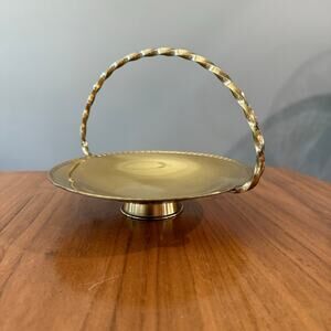 Brass Basket Twisted Handle Sweden 9" x 5"